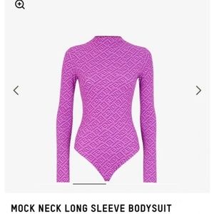 Fendi x Skins Mock Neck Long Sleeve Bodysuit